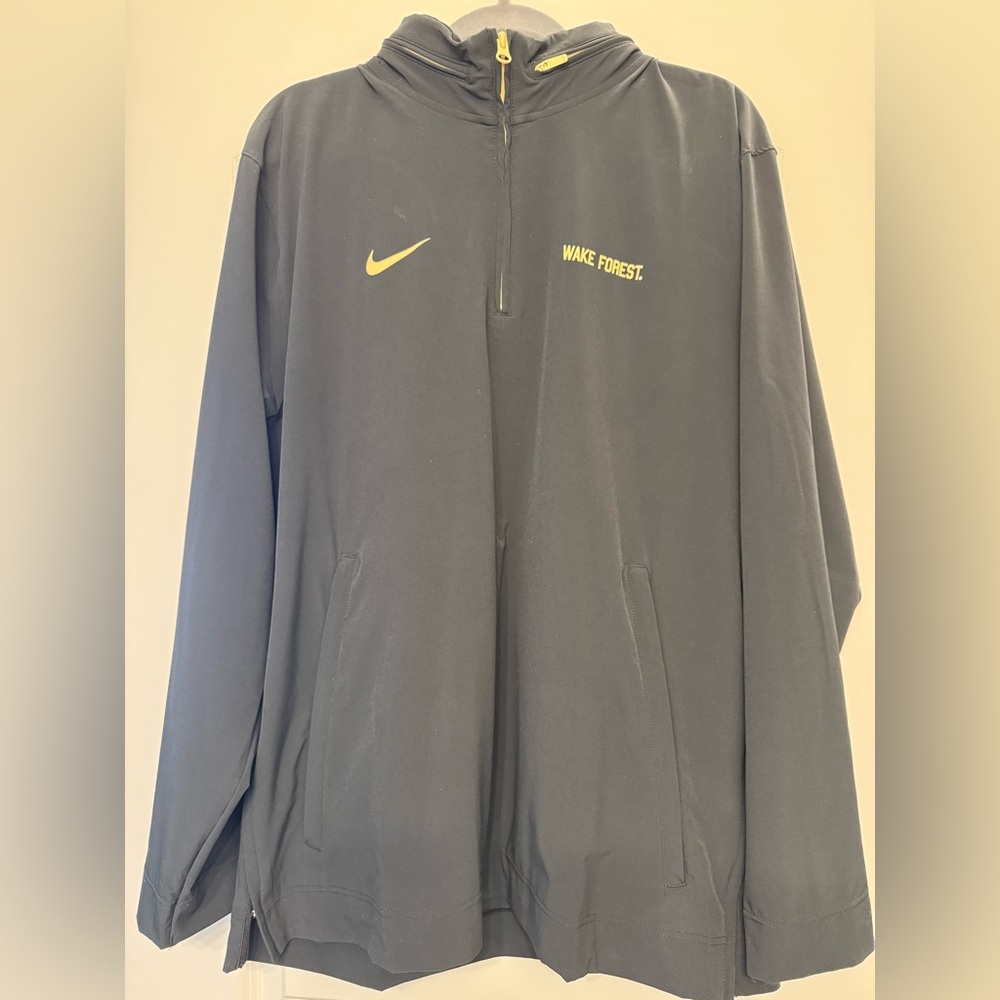 Wake Forest Nike Black jacket with hidden zipper hood
